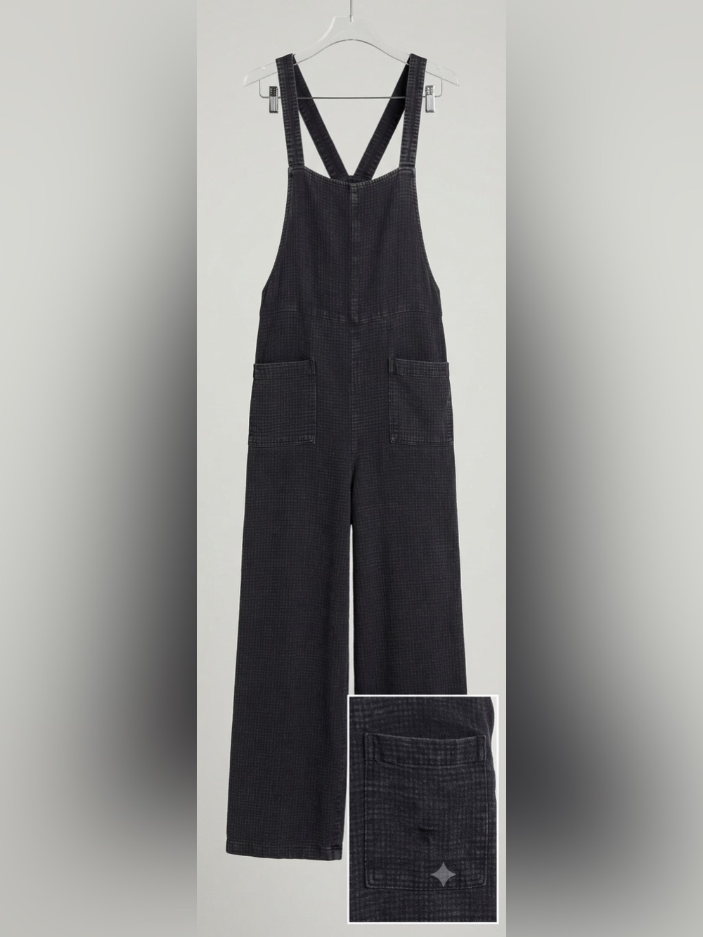 Zenana Outfitters Black Waffle Knit Overalls